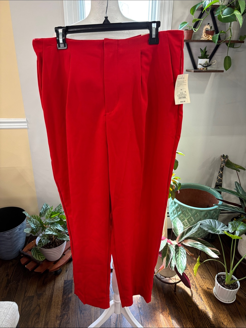 A new day red high rise Pleated Dress Pants size 14